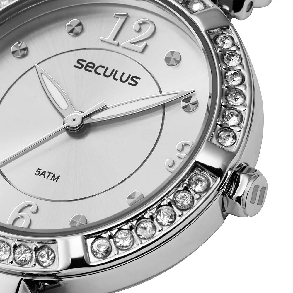 RELÓGIO FEMININO CRISTAIS PRATA SECULUS - 23721L0SVNB3