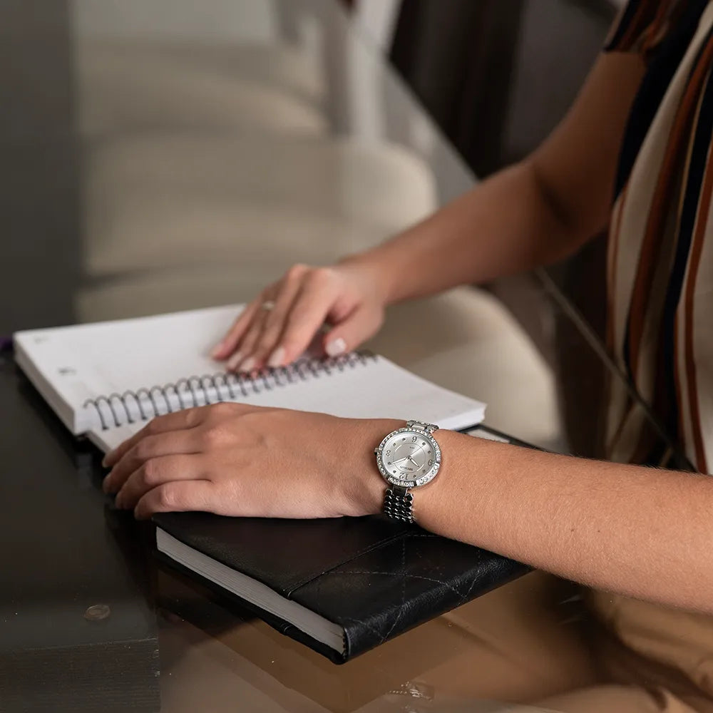 RELÓGIO FEMININO CRISTAIS PRATA SECULUS - 23721L0SVNB3