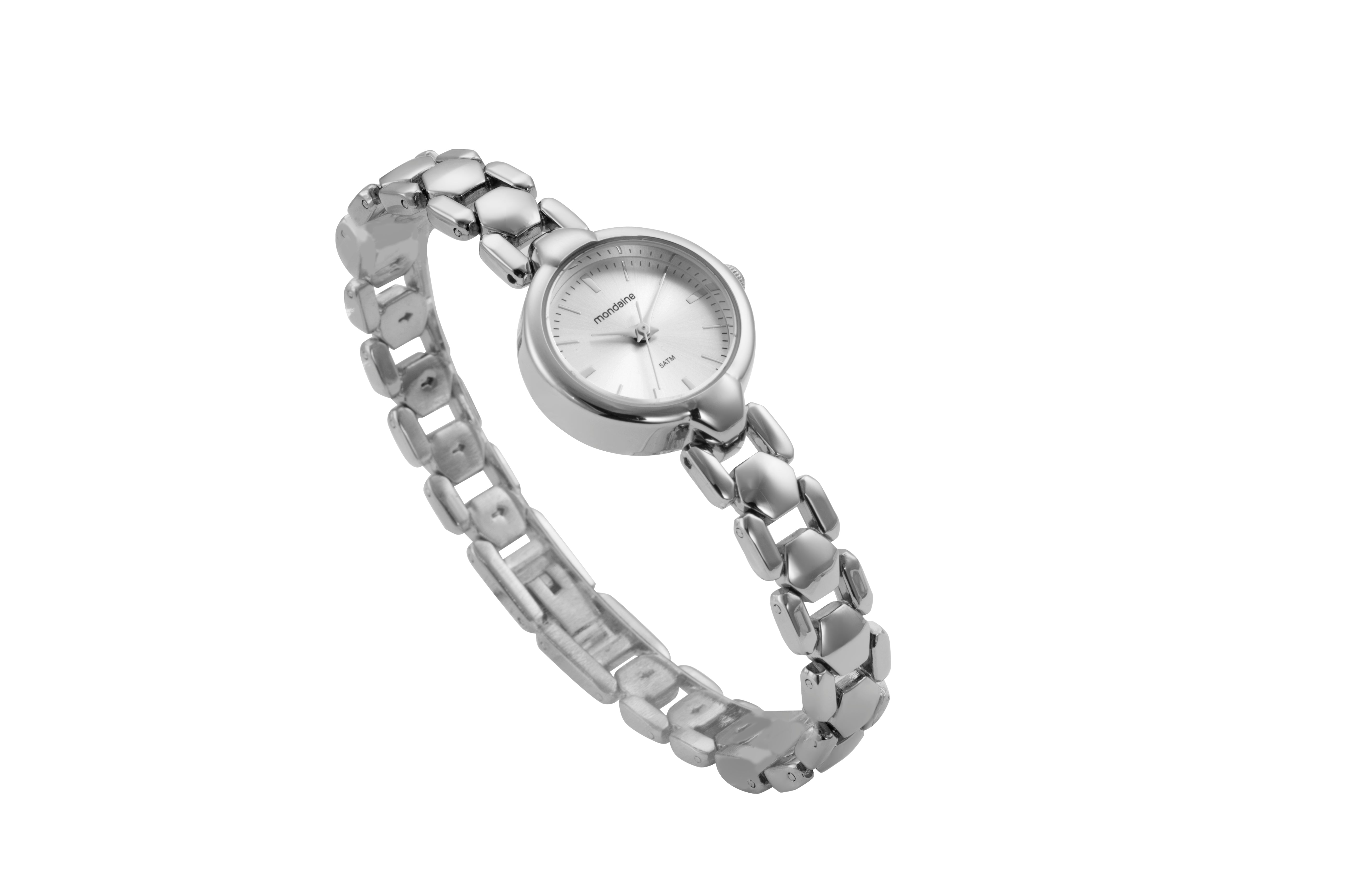 RELÓGIO FEMININO BRACELETE PRATEADO MONDAINE - 32916L0MVNM2