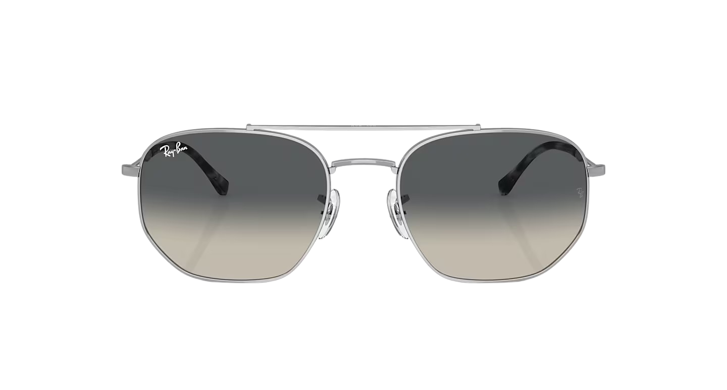 ÓCULOS DE SOL RAY-BAN PRATA COM LENTES CINZA DEGRADÊ - RB3707L