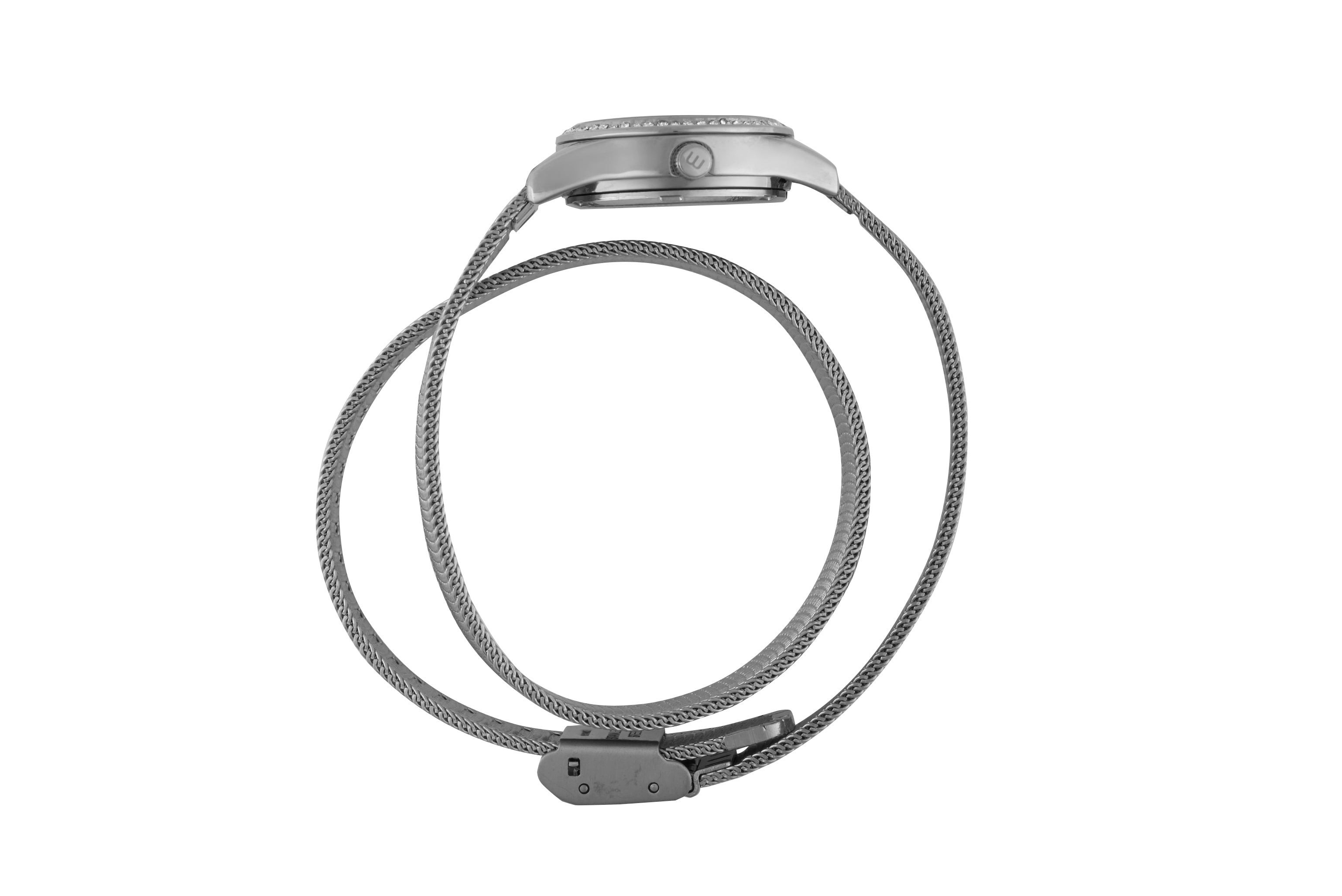 RELÓGIO FEMININO CRISTAIS PULSEIRA DUPLA VOLTA PRATA MONDAINE - 32827L0MVNE3