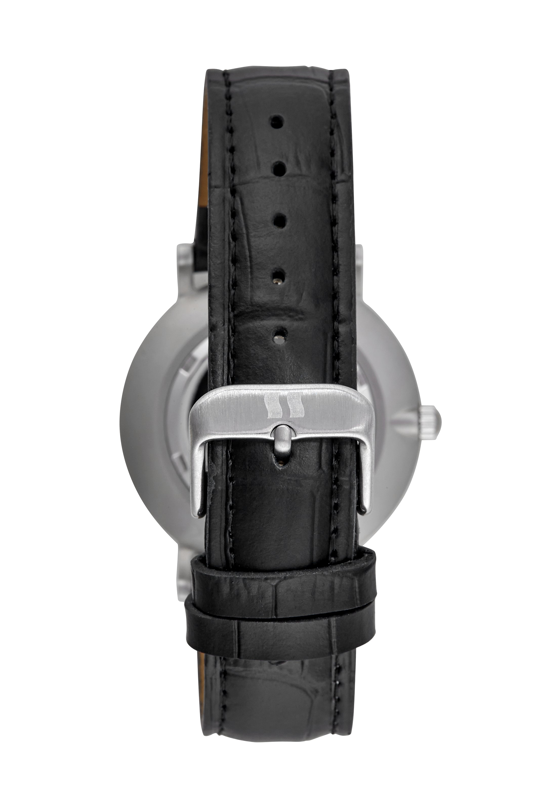 RELÓGIO MASCULINO CRONÓGRAFO VIDRO ABAULADO COURO PRETO SECULUS – 44258GPSVPC3