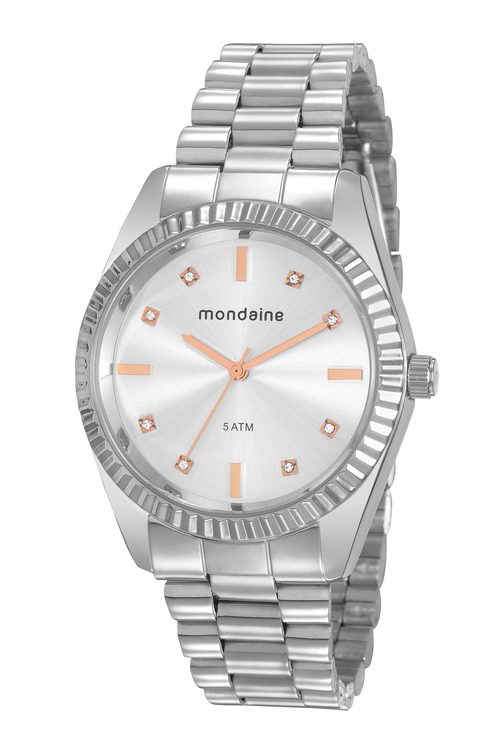 RELÓGIO FEMININO CRISTAIS PRATA MONDAINE - 76768L0MVNE1
