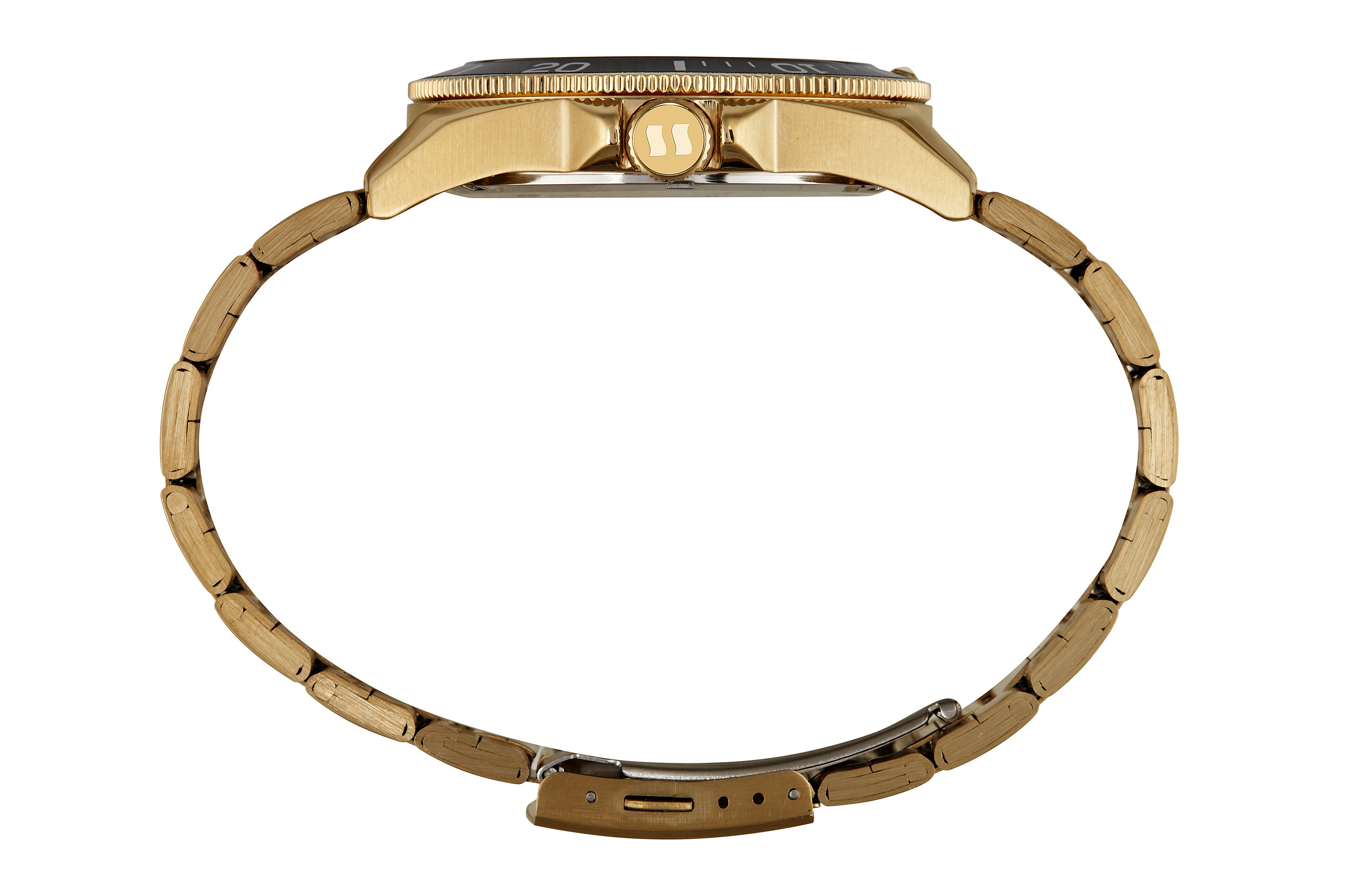 RELÓGIO MASCULINO AÇO VISOR PRETO E CALENDÁRIO DOURADO SECULUS – 77242GPSVDA2