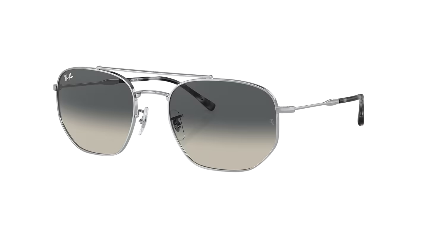 ÓCULOS DE SOL RAY-BAN PRATA COM LENTES CINZA DEGRADÊ - RB3707L